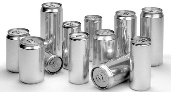 Collection of aluminum beverage cans